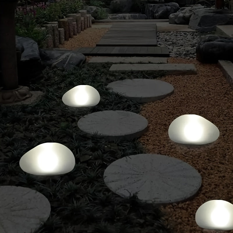 New Solar Salt Rock Light Set (4/6-Piece), Designed for Outdoor Use as Decorative Landscape Lighting. Perfect for Garden, Patio, Pool, Wedding, Dinner and Holiday Decoration, with Cool White Light.