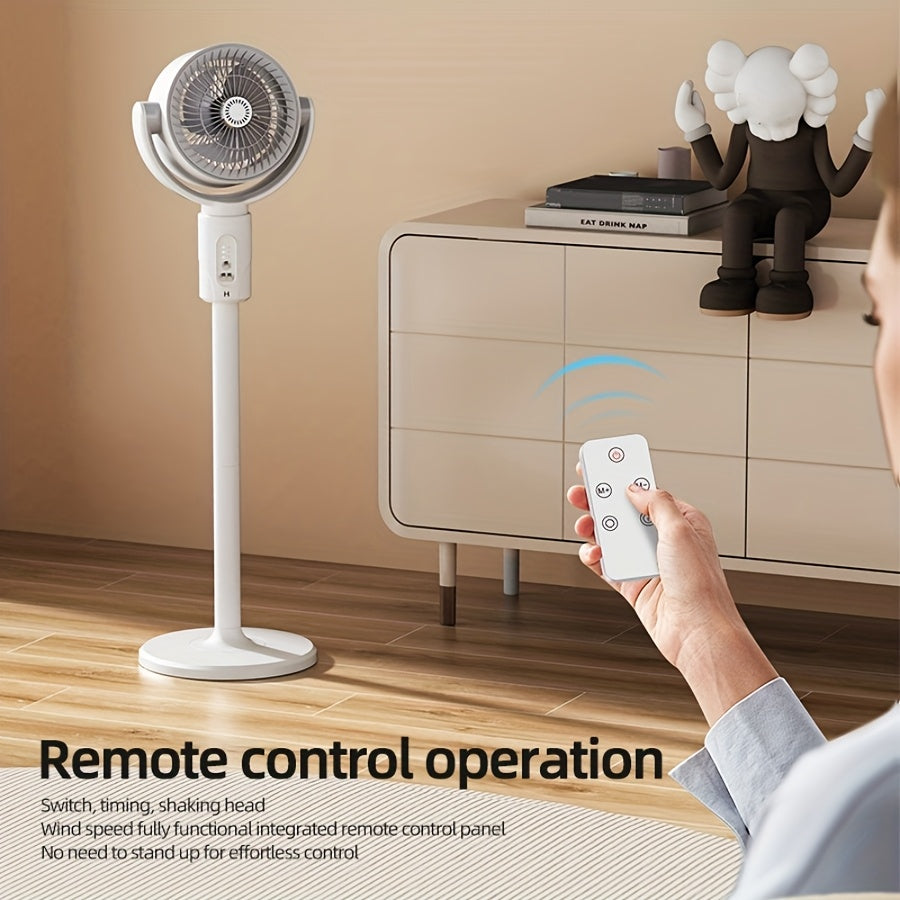 Height Adjustable Fan, 5 Wind Speed Levels, Type-C Charging Port, Lithium Battery Powered, Remote Control Operation, USB Charging Port, Perfect Christmas Gift