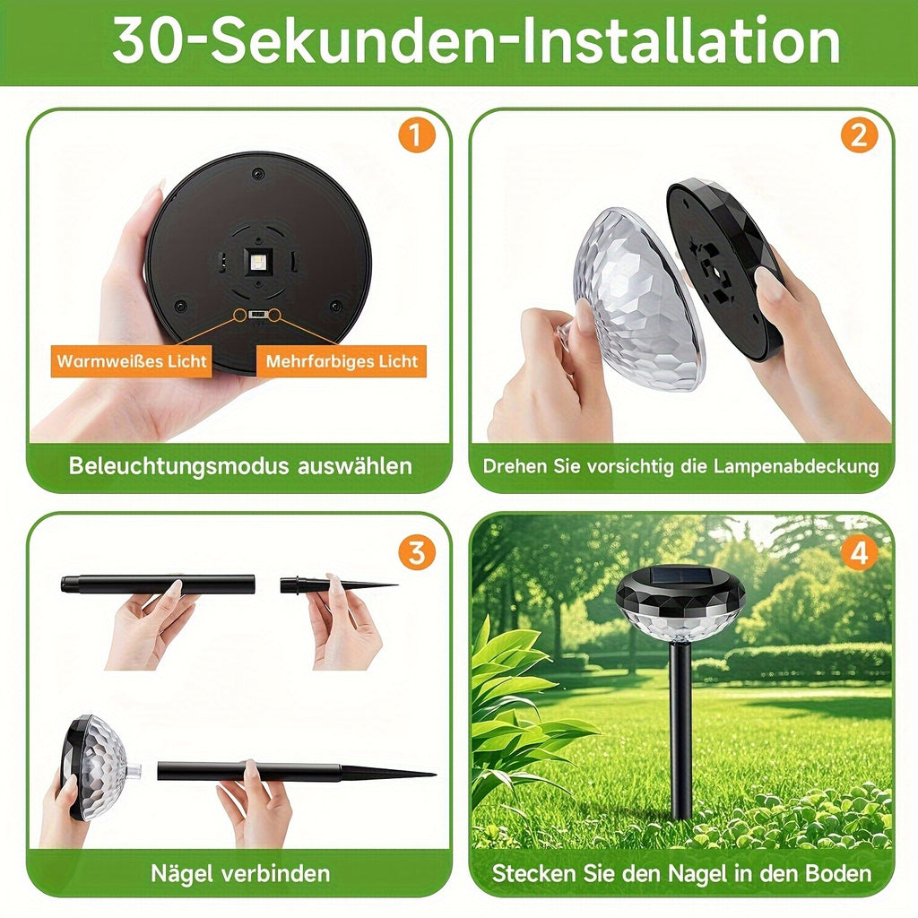 6-Piece Solar Courtyard Light, Outdoor Courtyard Path Light Shadow Light, Festival Wedding Atmosphere Decoration, Dusk to Dawn, Suitable for Garden, Courtyard, Path Festival Decoration, Wedding Atmosphere Decoration