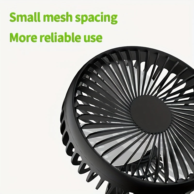 USB Car Fan, USB Suction Cup Car Fan, 3 Speed Adjustable Strong Wind, Brushless Motor Quiet Low Noise, Non-Slip Silicone Base, Suitable for Dashboard Windshield and Multiple Scenarios