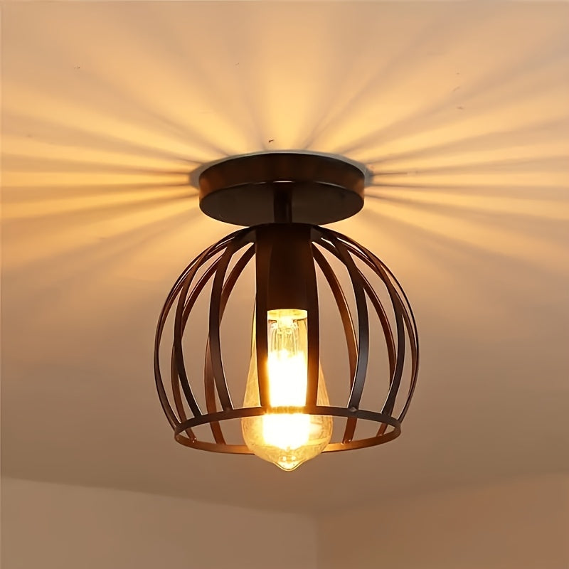1 piece, vintage wrought iron pendant light, compatible with E27 base, industrial style pendant light suitable for hallway, dining room, bedroom, farmhouse style ceiling pendant light for kitchen island (bulb not included)