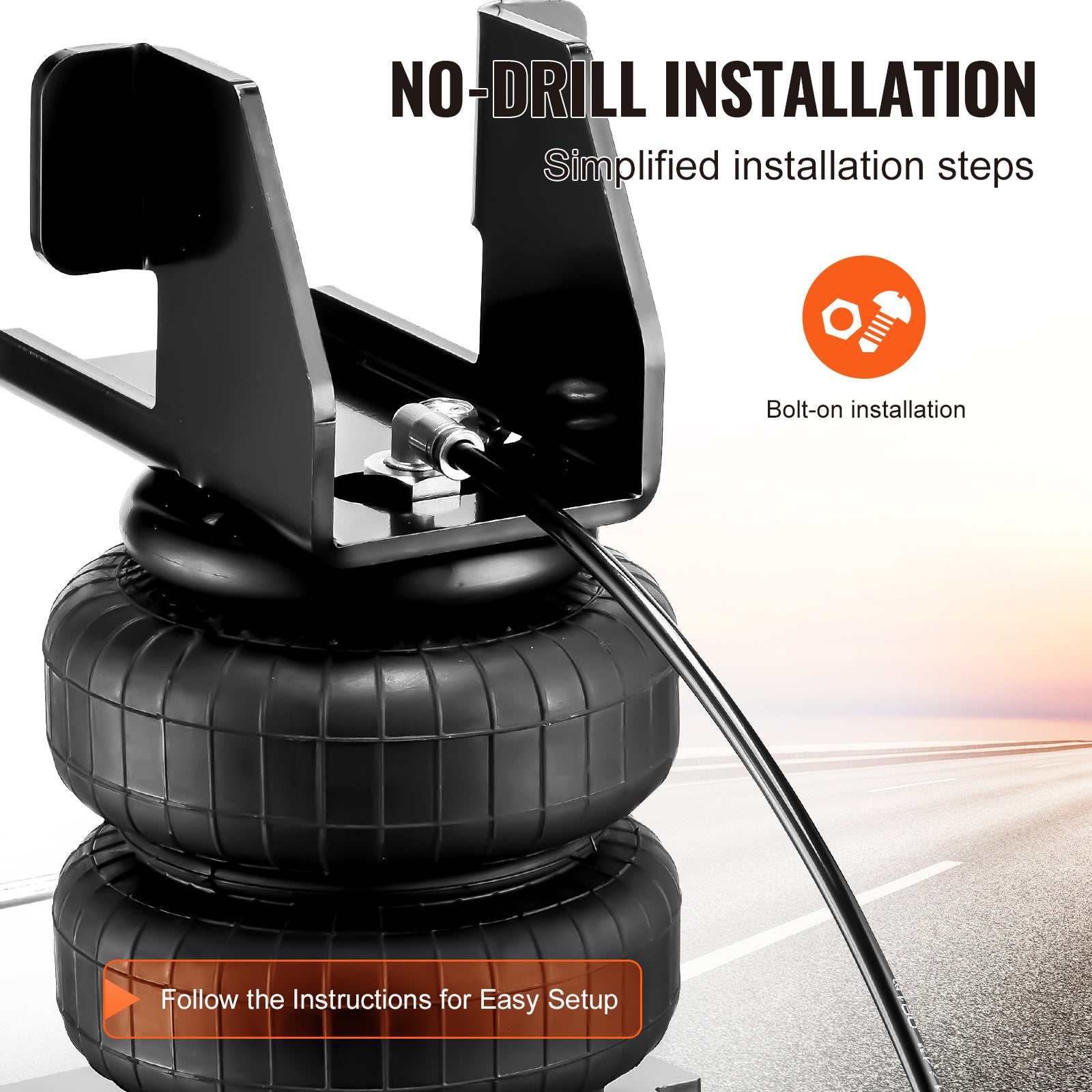 VEVOR Air Bag Suspension Kit, Air Spring Suspension Bag Kit, 5000 Lbs Load Capacity, 5 to 100 PSI