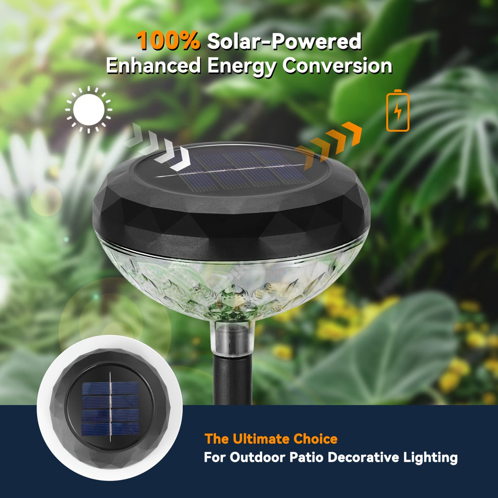 6 Pack Solar Light & Shadow Path Light, IP44 Waterproof Outdoor Lawn Light, Color Gradient LED Light, Perfect for Pathway, Villa, Courtyard, Garden Landscape Decoration, Holiday Party Atmosphere Decor