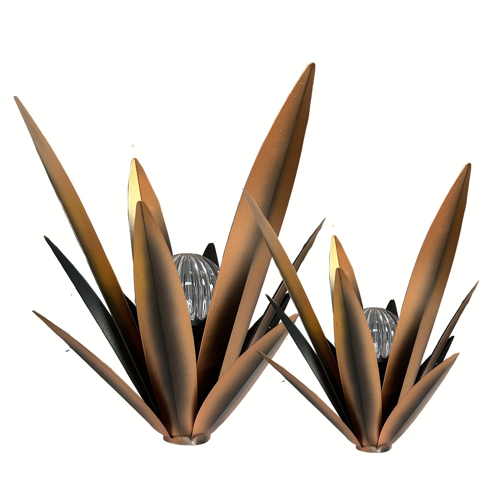 Outdoor Metal Fairy Grass Solar Light Set, 2-Piece, Suitable for Plants and Home Decoration, Perfect for Courtyard and Autumn Outdoor Decoration, Includes One Large Light and One Small Light, Suitable for Lawn Decoration