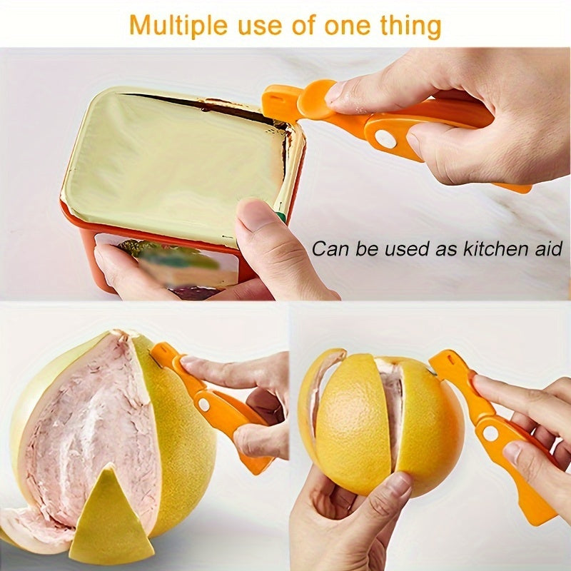 1/2 Piece, Orange Peeler – Plastic Orange Peeler, Simple Lemon Peeler, Grapefruit Peeler, Creative Cutter, Orange Peeler with Foldable Handle, Fruit Peeler, Vegetable & Fruit Tool, Kitchen Gadget, Orange Peeler