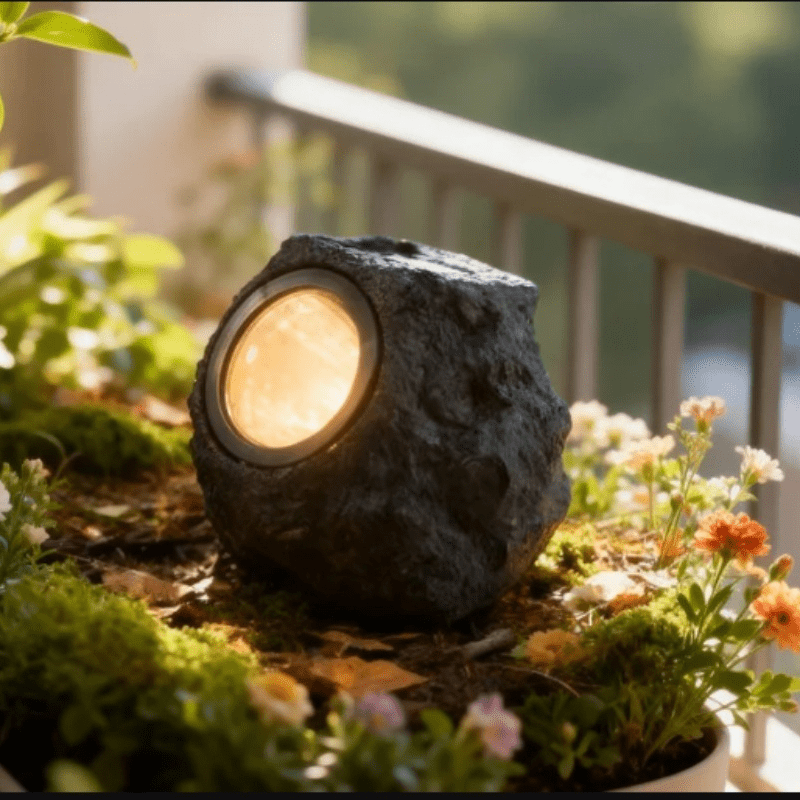 Solar Landscape Spotlight, Stone Lawn Light, Stone Design, Landscape Decorative Light, Courtyard Stone Light, Path Decorative Light, Stone Illumination Light, Outdoor Garden Light, Yard Ground Light, Holiday Outdoor Landscape Lighting