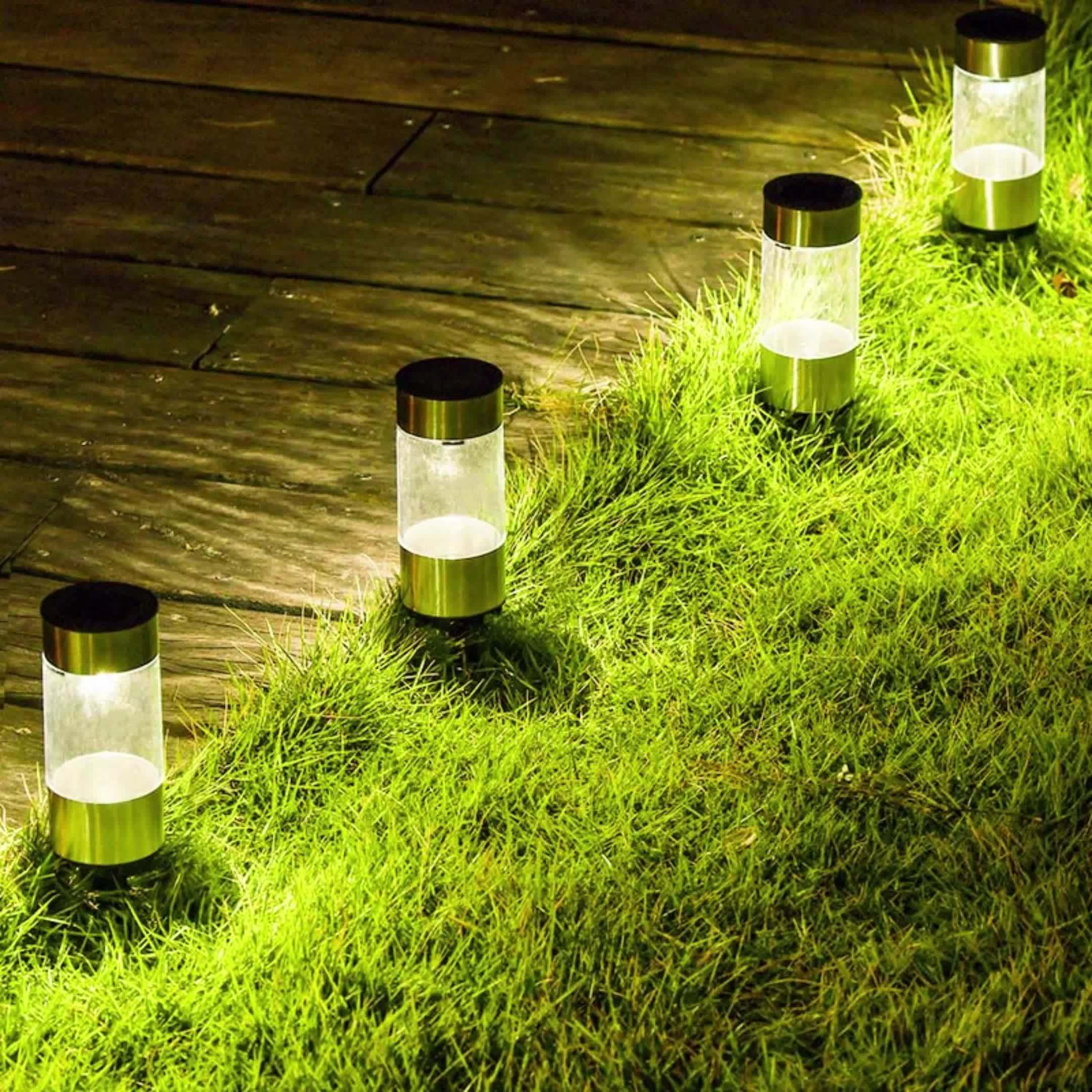 4-Pack Outdoor Solar Waterproof Light, New LED Landscape Light, Durable Solar Security Light, IP44 Waterproof, Suitable for Sidewalk, Courtyard, Garden, Driveway (Cool White/Warm Light)