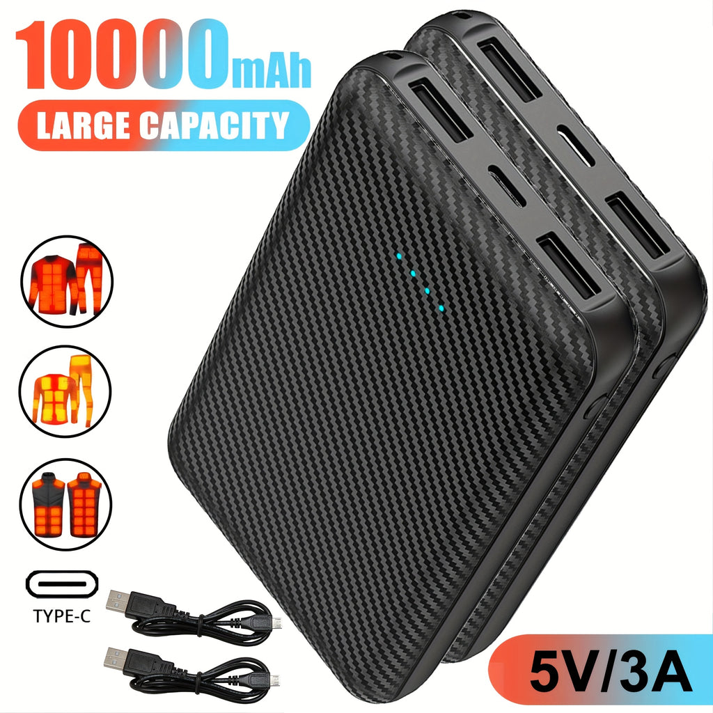 10000mAh Power Bank Heated Vest 5V 3A Output Power Bank Heated Jacket Battery Charger External Battery winter Heating Scarf Socks Power Bank