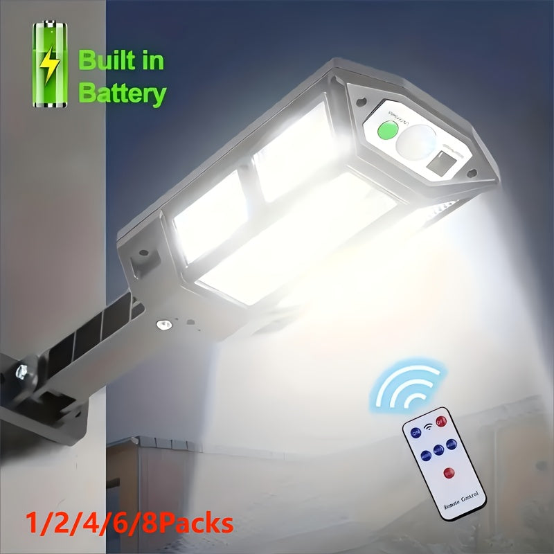 Staaricc 1/2/4/6/8 Pack Solar Light Super Bright 43 LED Solar Fence Light Wall Light with 3 Lighting Modes Remote Control, with Motion Sensor Outdoor Road Street Light, Outdoor Garden Security Street Courtyard Light Solar Courtyard Light