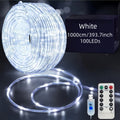 1件USB庭院透明管子串灯，遥控仙女灯条、装饰灯条，50/100/200LED，适用于室内或室外造型如圣诞树、花园植物、室内楼梯、户外围栏，DIY任何节日场景礼物装饰，8种模式开启