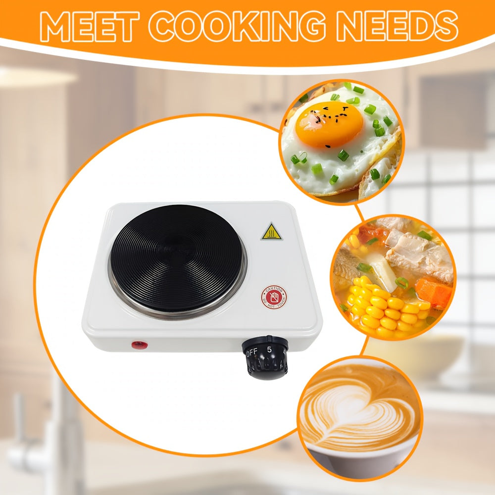 US Standard Desktop Electric Hot Plate, 5 Adjustable Temperature Settings with Precise Control, Space-Saving & Efficient Rapid Heating, Compact for Desktop, Home & Camping Dual Use – Small Footprint