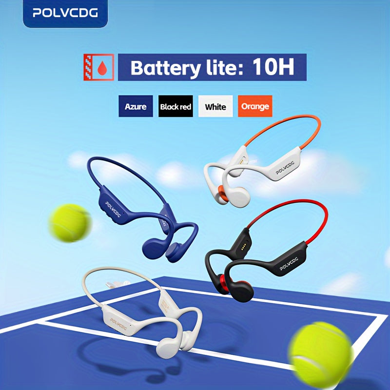 POLVCDG X7 无线骨传导耳机 | 10小时超长续航，IPX-8防水，32GB存储，适用于游泳、跑步、骑行、健身 | 开放式后盖设计，隔音效果，防缠绕线，磁吸充电