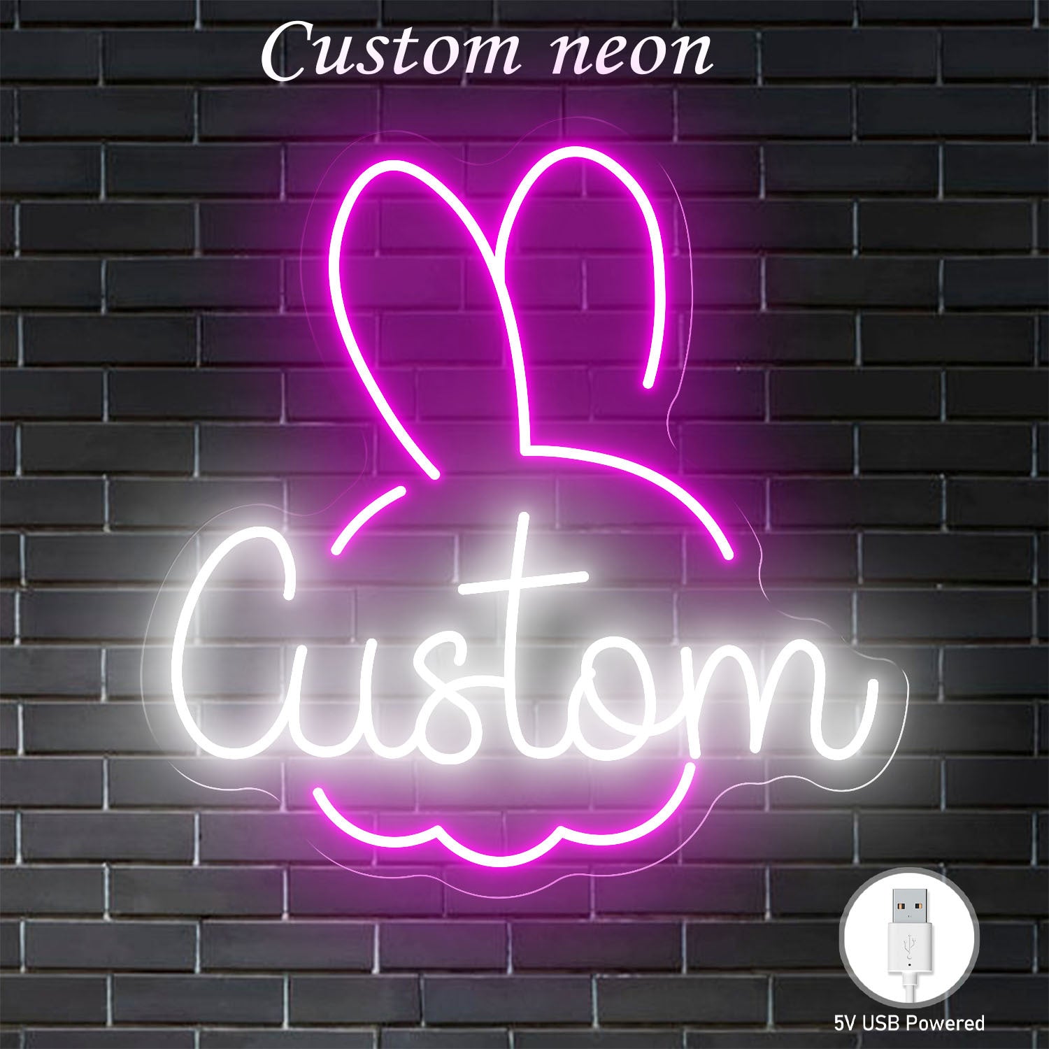 12-20 inch neon sign - personalized text, USB-LED adjustable brightness and color, wall-mounted tube design, suitable for home, bar, party decoration - birthday/wedding/anniversary gift