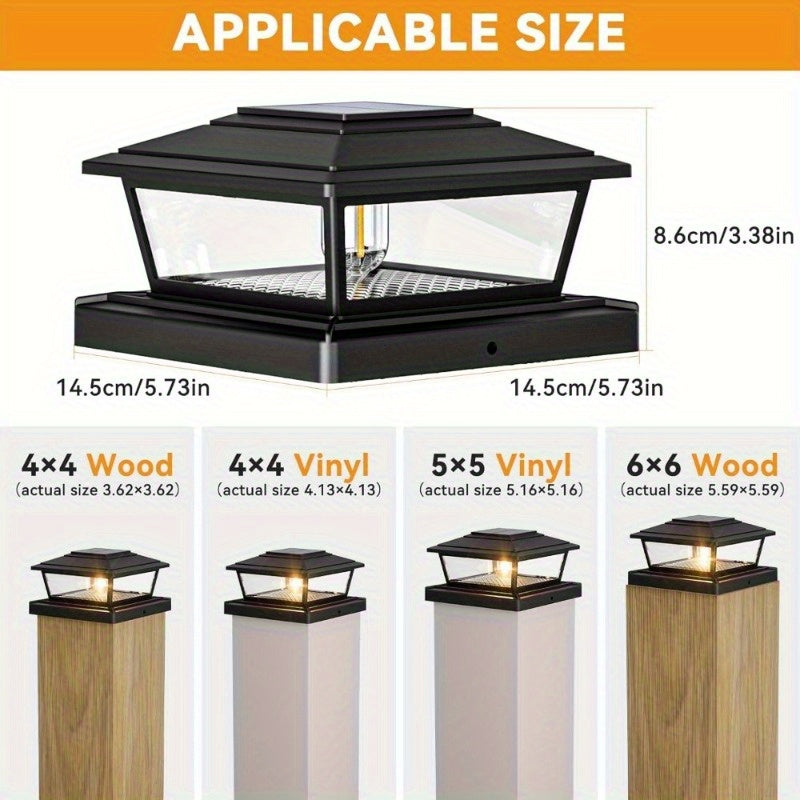 8/16/24 Pack Solar Post Cap Light, 2 Modes Auto On/Off, Suitable for Fences and Deck Courtyards, Gardens, Pathways, Compatible with 4x4 and 6x6 Wood/Vinyl Posts