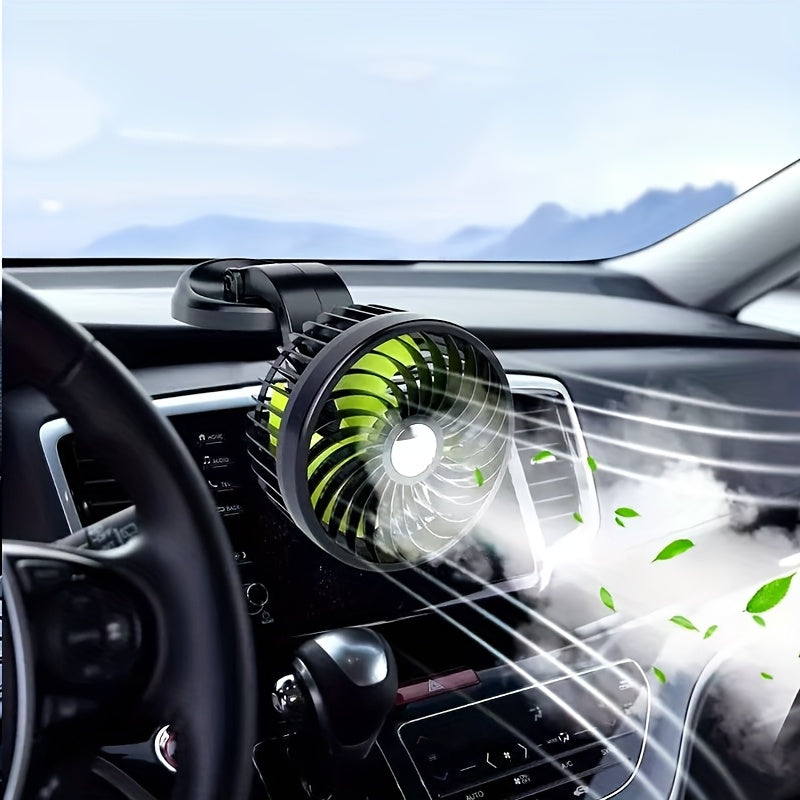 1PC Single Head Car Fan, 12V Mini Bus Compatible, Powerful Quiet Dual Head Car Cigarette Lighter Plug Fan, Vehicle Cooling Fan, Ideal Car Accessory for Birthday Christmas Halloween Wedding Party Supplies