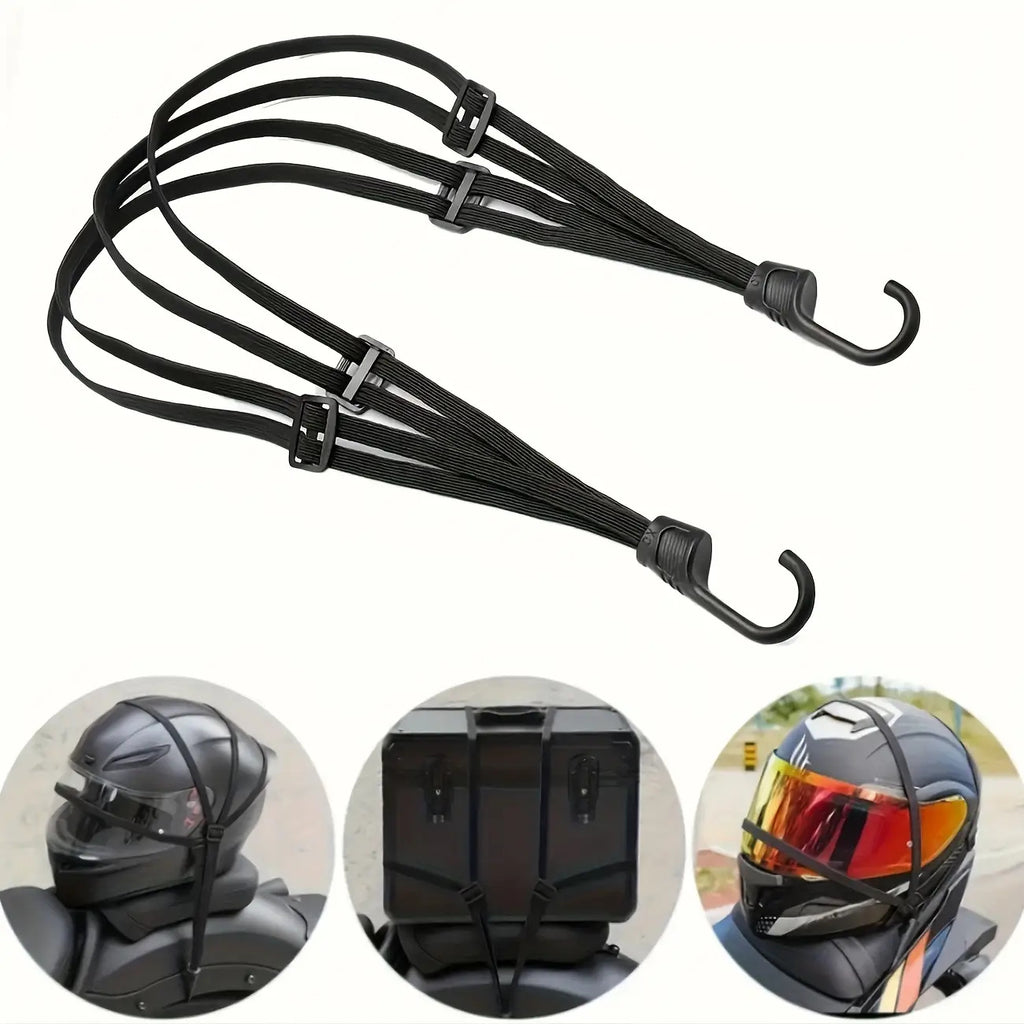 Bungee Cargo Net with Hooks – Elastic Motorcycle & Bike Helmet Net – Black Mesh Luggage Organizer for Secure Storage