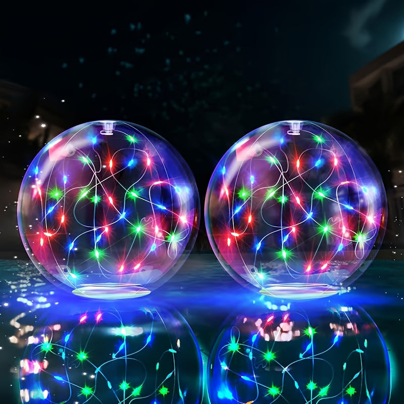 2-Pack Solar Floating Light with Air Pump - Solar Ball Light, Suitable for Pool, Pond Patio Light, Outdoor String Light, Garden Decorative Light, Ground, Party, Courtyard Party, Outdoor Decoration