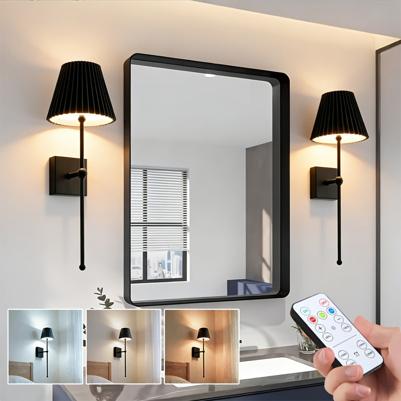 2PC/1PC Rechargeable LED Wall Light, LED Wall Light with Remote Control, Modern Touch Wall Light with Dimming/Timer, 3 Color Temperatures, LED Night Light for Bedroom Living Room Hallway