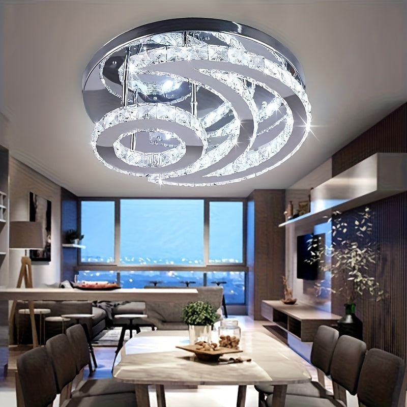 Light Fixture Ceiling Semi-Flush Mount LED Ceiling Light Suitable for Kitchen, Bedroom, Hallway and Dining Room 32W 15.75-Inch Base (White Light)