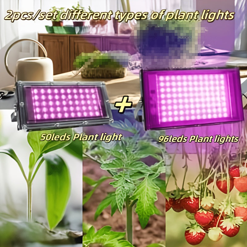 2/3-Piece Set LED Full Spectrum Plant Grow Light, Multiple Models Available, Suitable for Indoor Plants, Succulents, Hydroponics, Greenhouses, Gardens, Potted Plants, Vegetable & Fruit Nurseries and More Scenarios