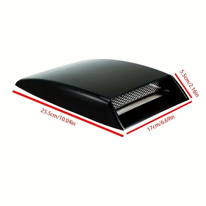Decorative Grille | Mesh Hood Vent Sticker, Black Auto Modification, Universal Fit, Front Position