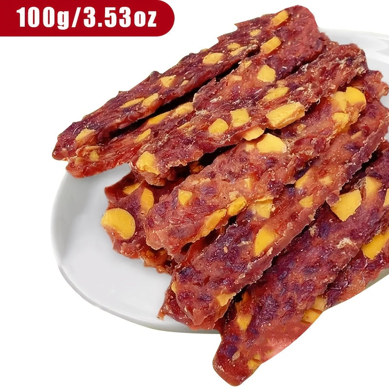 天然鴨肉蛋黃肉乾狗零食 適合所有犬種 - 低溫風乾肉質零食含蛋黃碎粒，耐嚼硬質肉乾適用於訓練獎勵、幼犬磨牙及日常咀嚼，天然鴨肉風味