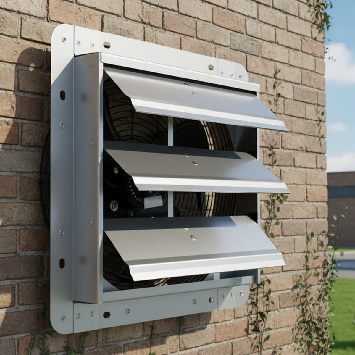 305mm Louvered Exhaust Fan 1400RPM & 1084CFM, AC Motor Equipped, Aluminum Wall Mount Attic Ventilation Fan, Net Weight 3.4KG, Classic Choice