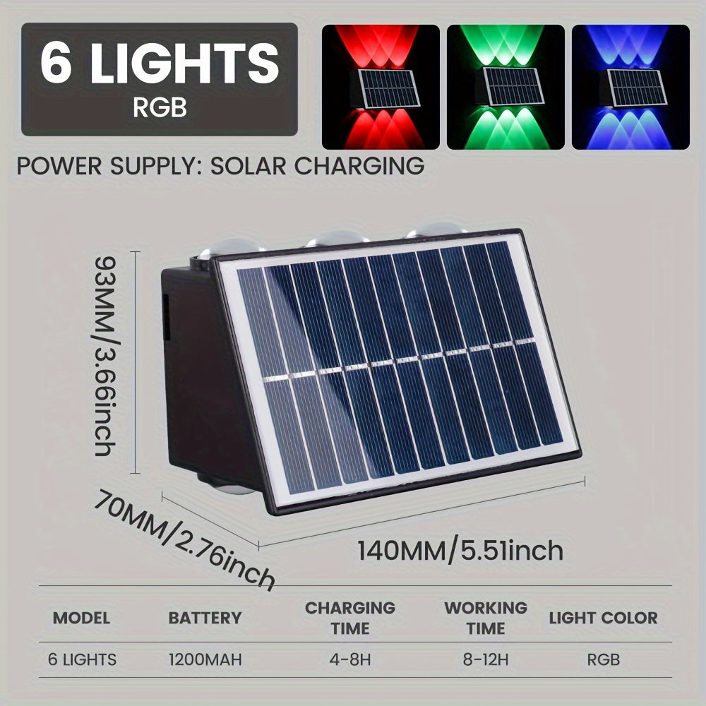 One-Piece Solar Wall Light, Colorful Wall Light, Outdoor Wall Light, Wall Washer Light, Ambient Light, Outdoor Courtyard Light, Suitable for Courtyard, Villa, Exterior Wall, Balcony, Outdoor Decorative Light