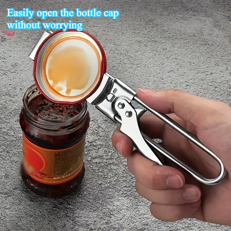 Stainless Steel Universal Opener | Ergonomic Handle & Lever Mechanism – One-Hand Can Opener, Easy-Grip Manual Kitchen Tool, No Electricity Needed, Perfect for Parties & Daily Use