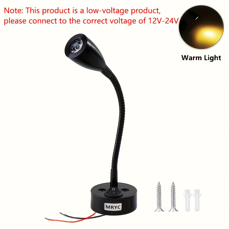 RV DC12-24V reading light, camper van LED spotlight interior lamp bedside light, suitable for yachts, boats, trailers, vans, and RVs