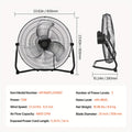 Industrial Floor Fan, Regular Grill, 14/18/20inch, 1/2 Pack, US Plug, 110V