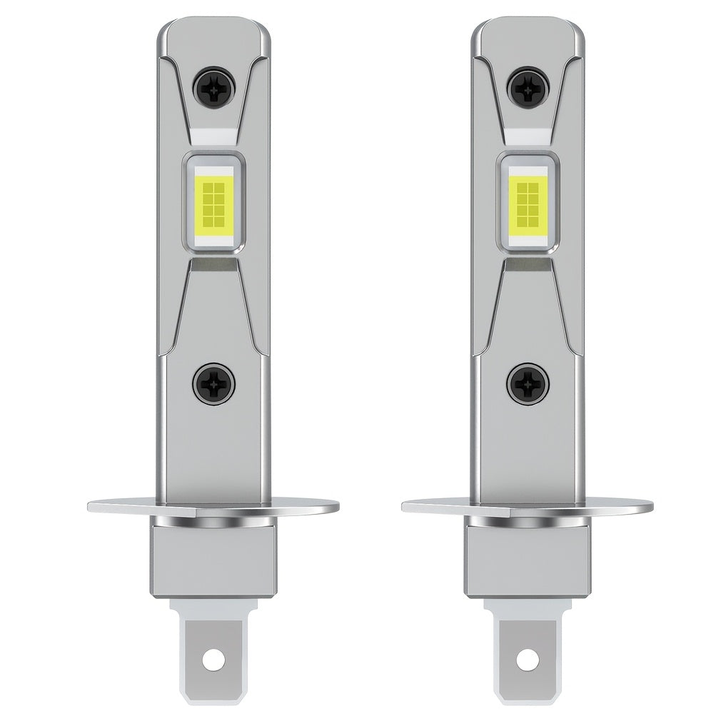 2 Pcs H1 LED Headlight Bulbs High Power 120W Super Bright 20000LM H1 LED Car Headlight Mini Auto Headlight High/Low Beam, Canbus Error-Free Headlight Bulbs Plug-and-Play No Turbo Fan