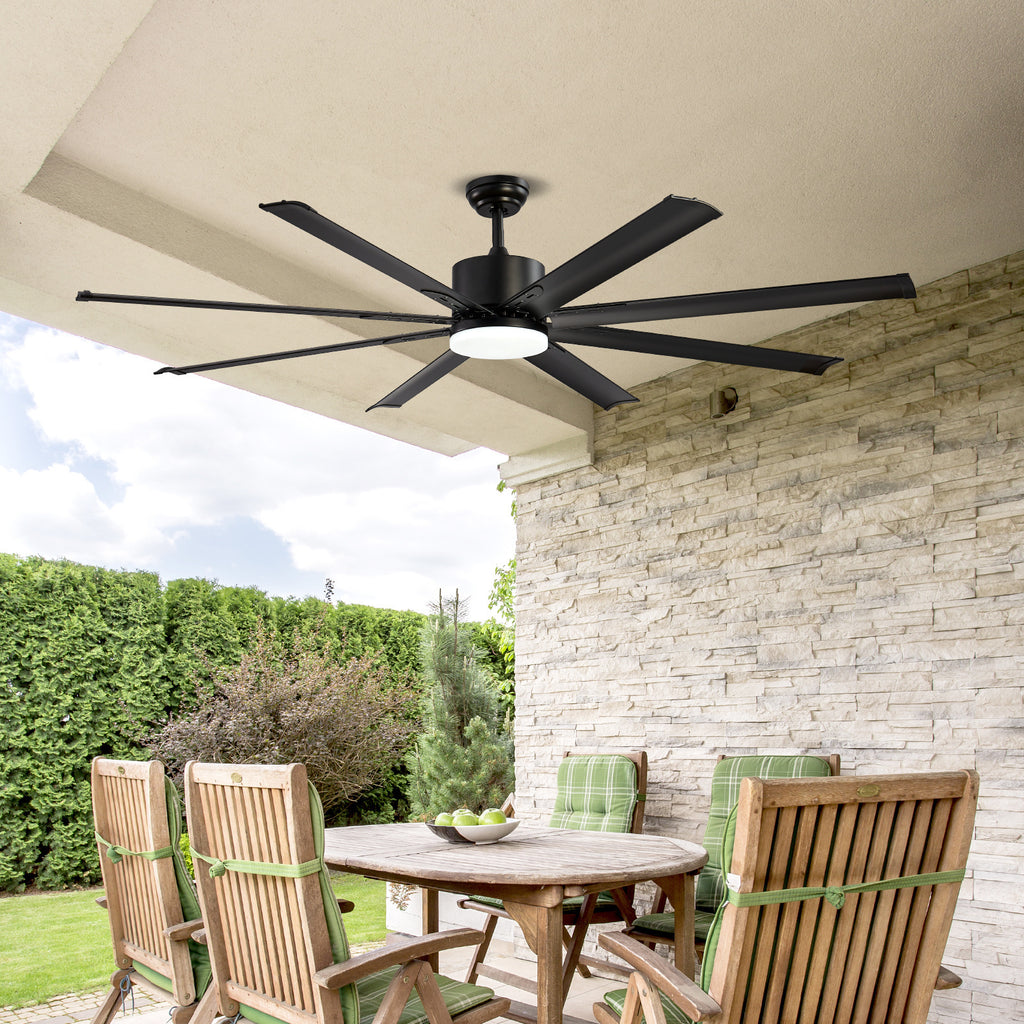 VEVOR 72/84 Inch Ceiling Fan with Light, 6-Speed Remote Control, Reversible Motor, Black