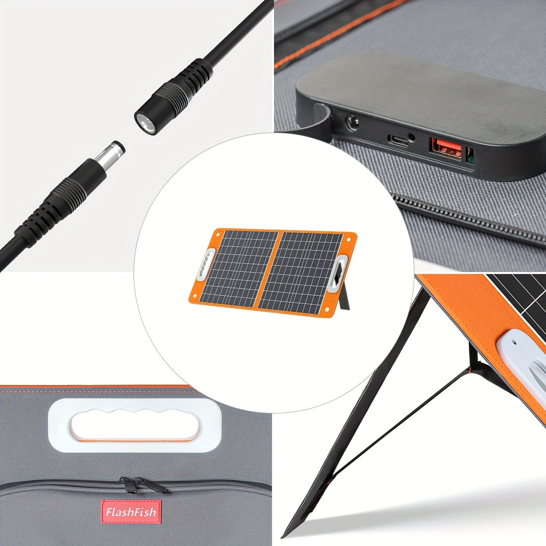內含太陽能板的太陽能發電機，Flashfish 150W 便攜式電源站+60W 太陽能板，2 個 150W AC 插座，166Wh/45000mAh 備用電源緊急電源供應，適用於家庭停電/露營車/露營