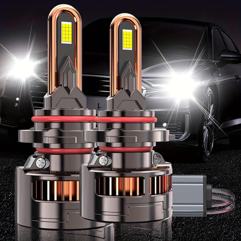 2-Pack H7 Car LED Headlight Bulbs, Compatible with H1/H4/9003/HB2/H7/H18/H11/H9/H8 Sockets, 60000 Lumens Brightness, 900% Brightness Increase, 9570 CSP Chip, 7500K Color Temperature