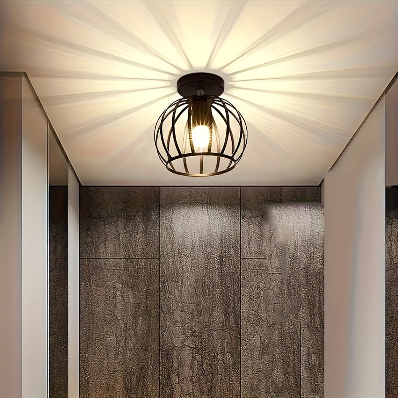 1 modern metal ceiling light with E26/E27 base, 1 round lampshade pendant light, suitable for kitchen hallway, living room, bedroom, dining room, decorative lighting fixture (bulb not included)