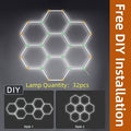 LED hexagonal garage light, home ceiling light, shop lighting honeycomb light, ultra-bright easy installation ceiling LED tube AC85-265V, suitable for living room, garage, gym, dance hall, laundry room, studio, shopping mall