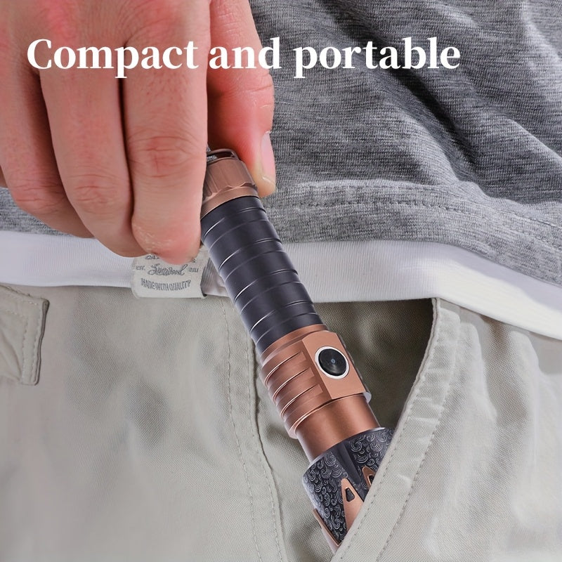 SKYFIRE Mini Flashlight Powerful LED Light Unique Pattern Effect Retractable & Zoom Function 6 Levels Brightness Adjustment Ideal for Outdoor Camping Farm Patrol