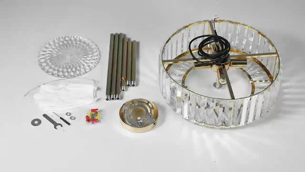 Modern four-light drum pendant light, suitable for dining room, living room or kitchen island