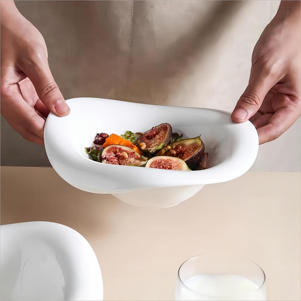 1 Ceramic Petal Bowl, Salad Bowl, Pasta Bowl, Breakfast Cereal & Milk Bowl, Smoothie Bowl, Dessert Bowl – Perfect for Hotels, Restaurants & Home Use – Great for Salad, Soup, Dinner, Side Dishes, Noodles & Pasta