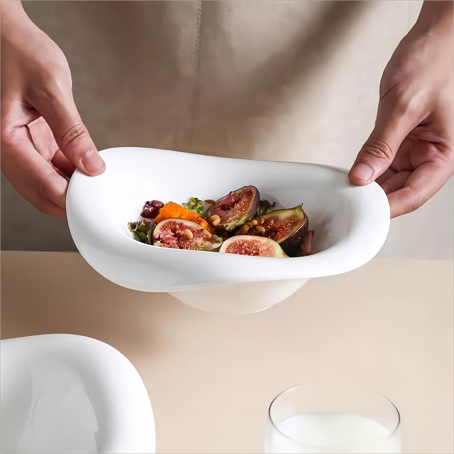 1 Ceramic Petal Bowl, Salad Bowl, Pasta Bowl, Breakfast Cereal & Milk Bowl, Smoothie Bowl, Dessert Bowl – Perfect for Hotels, Restaurants & Home Use – Great for Salad, Soup, Dinner, Side Dishes, Noodles & Pasta