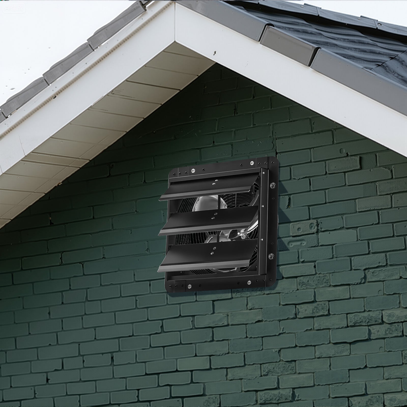 VEVOR 10/12/14/20/24 Inch Window Shutter Exhaust Fan, Wall Mounted Attic Vent Fan with Variable Speed Controller, AC Motor, Heavy Gauge Steel, Low Noise, Black, Ideal for Shed Garage Greenhouse Ventilation Cooling