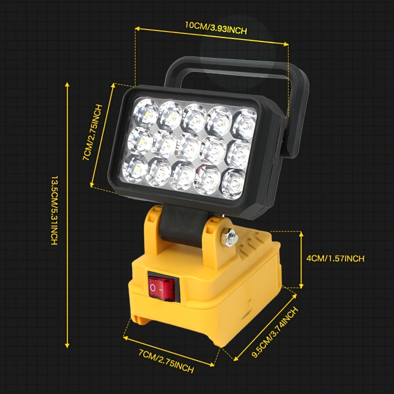 LED work light for Dewalt 18V lithium battery, 4-inch flashlight, portable emergency floodlight, camping lantern
