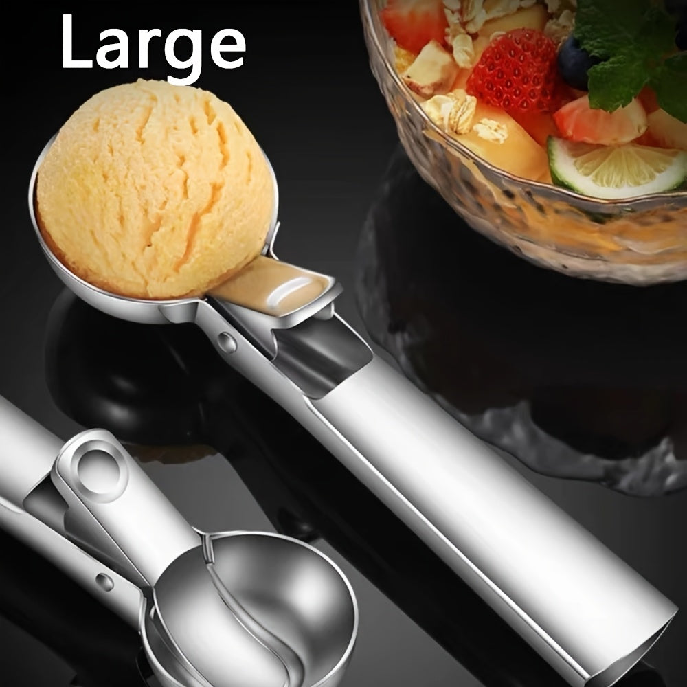 Stainless Steel Ice Cream and Fruit Scoop, Durable Round Melon Baller, Food Safe Scooper for Watermelon, Cantaloupe and Papaya