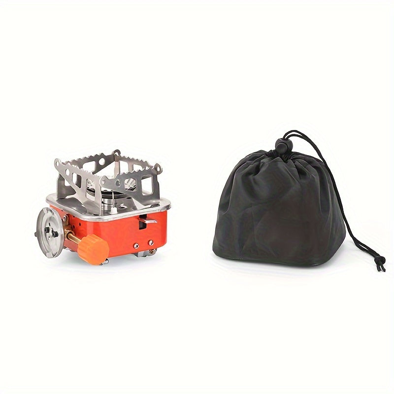 Portable Backpacking Camping Stove with Piezo Ignition, Windproof Design & Stable Base, Ideal for Outdoor Hiking and Picnic/