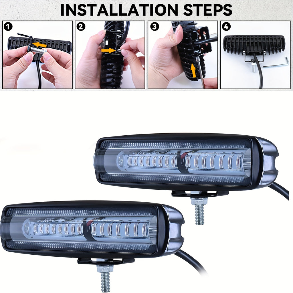 1/2-Pack LED Forklift Safety Area Light Bar, Linear LED Straight Line Light, Bracket Mounted, Wide Voltage Hardwired Available, Red Yellow Blue Optional