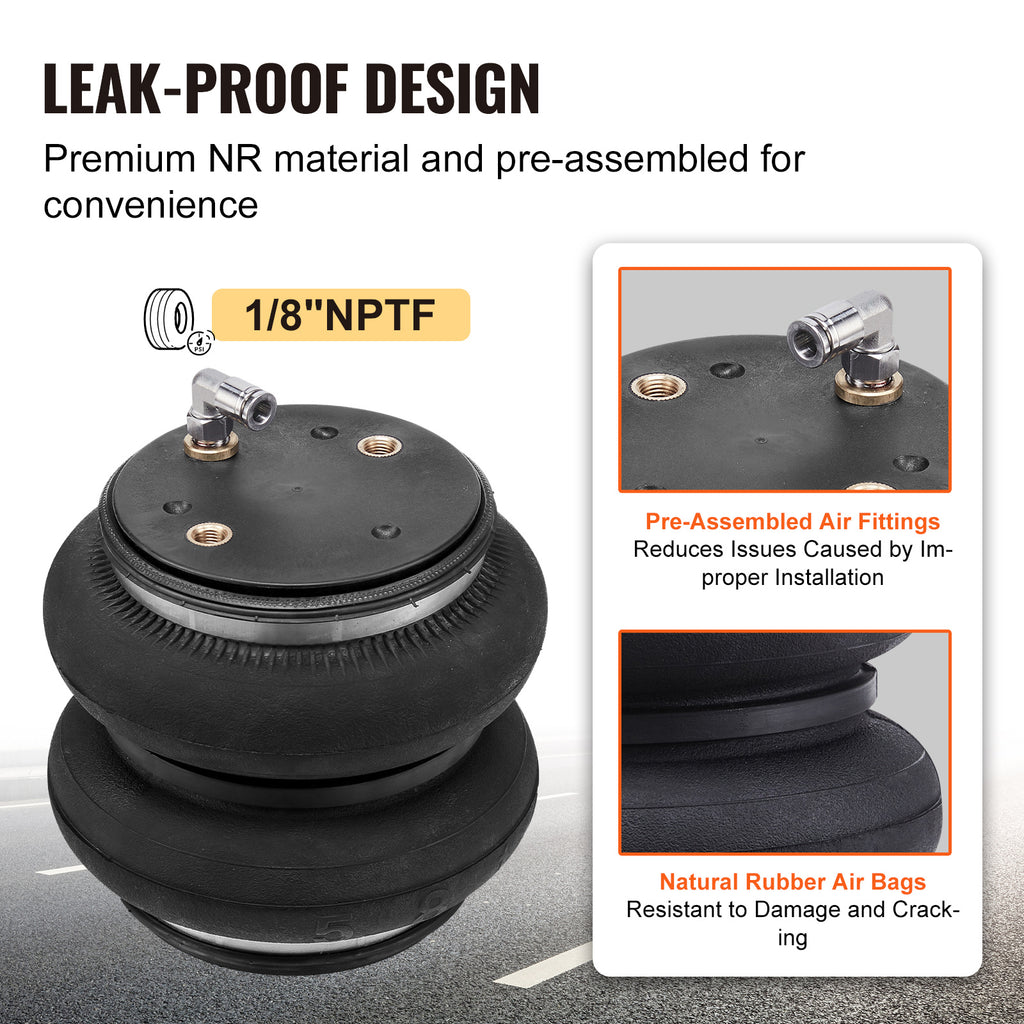 VEVOR Air Bag Suspension Kit, Air Spring Suspension Bag Kit, 5000 Lbs Load Capacity, 5 to 100 PSI