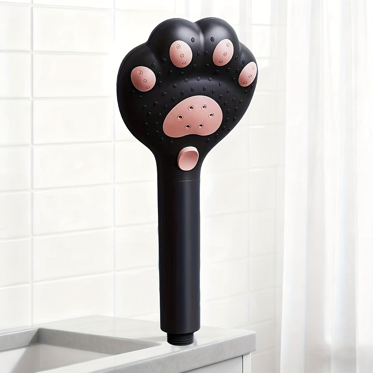 1 Adjustable Handheld Showerhead, Claw-Shaped Design, 3-Speed Massage, for Bathroom, Wall-Mounted & Hanging, Plastic Material, Shower Use Only