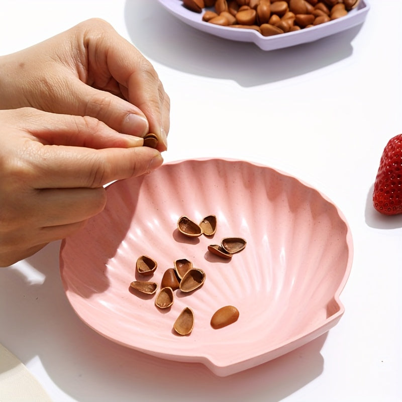 10Pcs, Shell-Shaped Plates, Multi-Purpose, Lightweight Unbreakable, Food Tray for Fruit, Salad, Dessert, Cake, Chips, Party, Outdoor Camping, Small Plates for Groups