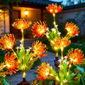 [3-Head Lycoris] IP65 LED Lycoris Flower Shaped Solar Light, Garden Ambient Light, Landscape Decorative Lighting, Perfect for Decorating Courtyards, Lawns, Pathways, Parks, Spring, Easter, Mother‘s Day, Weddings, Birthdays